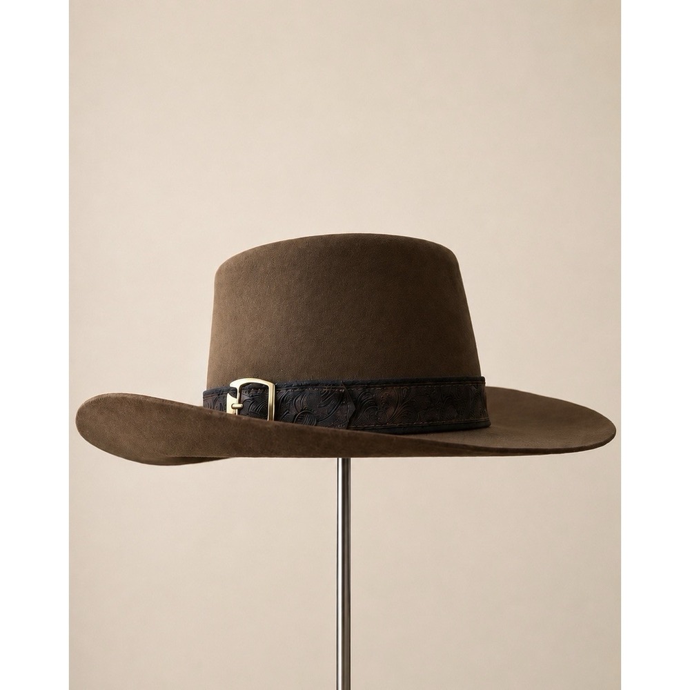 Vintage John B. Stetson 3X Beaver Revenger Gambler Cowboy Hat Brown Sz 7 1/4